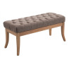 Banco Recibidor Ramses En Tela & Madera Clara Gris topo,100 cm
