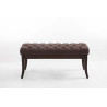 Taburete Recibidor Ramses En Tela & Madera Oscura Marrón,100 cm