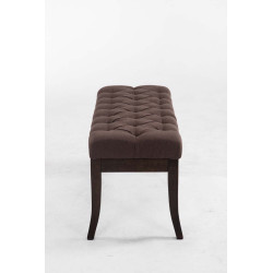 Taburete Recibidor Ramses En Tela & Madera Oscura Marrón,100 cm