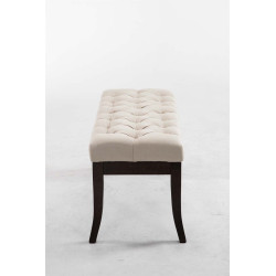 Taburete Recibidor Ramses En Tela & Madera Oscura Crema,100 cm