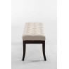 Taburete Recibidor Ramses En Tela & Madera Oscura Crema,100 cm