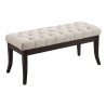 Taburete Recibidor Ramses En Tela & Madera Oscura Crema,100 cm