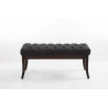 Taburete Recibidor Ramses En Tela & Madera Oscura Gris oscuro,100 cm