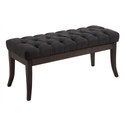 Taburete Recibidor Ramses En Tela & Madera Oscura Gris oscuro,100 cm