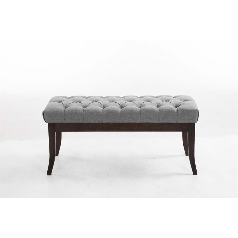 Taburete Recibidor Ramses En Tela & Madera Oscura Gris,100 cm