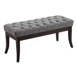 Taburete Recibidor Ramses En Tela & Madera Oscura Gris,100 cm