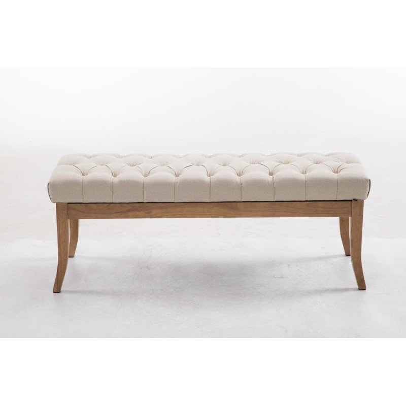 Banco Recibidor Ramses En Tela & Madera Clara Crema,120 cm