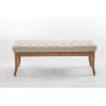 Banco Recibidor Ramses En Tela & Madera Clara Crema,120 cm