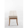 Banco Recibidor Ramses En Tela & Madera Clara Crema,120 cm