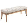 Banco Recibidor Ramses En Tela & Madera Clara Crema,120 cm