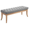 Banco Recibidor Ramses En Tela & Madera Clara Gris,120 cm
