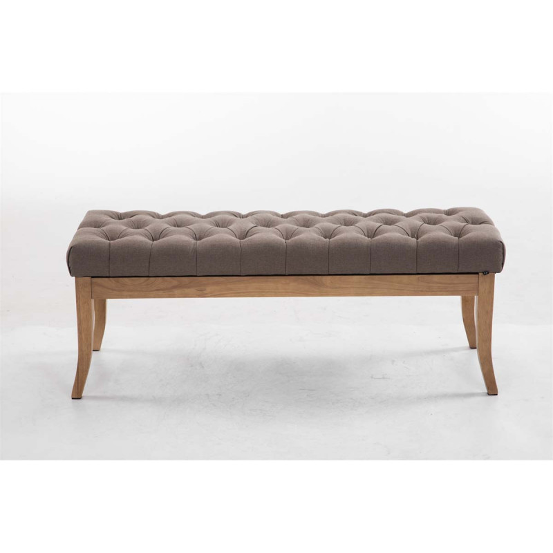 Banco Recibidor Ramses En Tela & Madera Clara Gris topo,120 cm