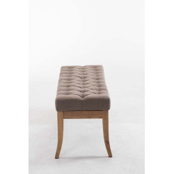 Banco Recibidor Ramses En Tela & Madera Clara Gris topo,120 cm