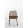 Banco Recibidor Ramses En Tela & Madera Clara Gris topo,120 cm