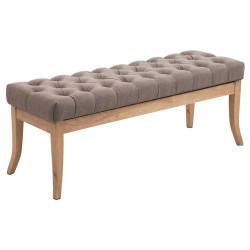 Banco Recibidor Ramses En Tela & Madera Clara Gris topo,120 cm