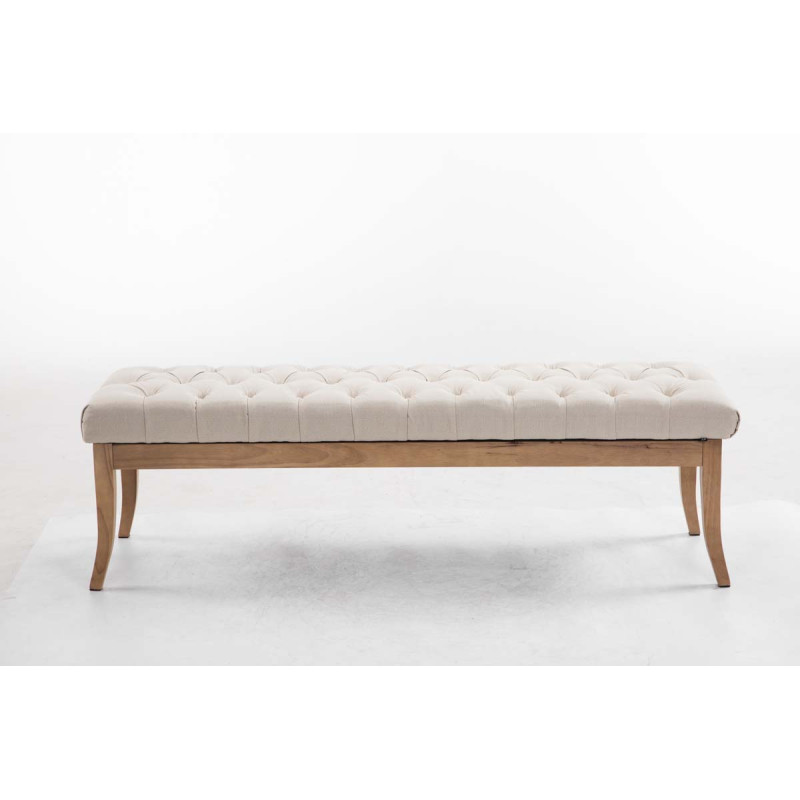 Banco Recibidor Ramses En Tela & Madera Clara Crema,150 cm