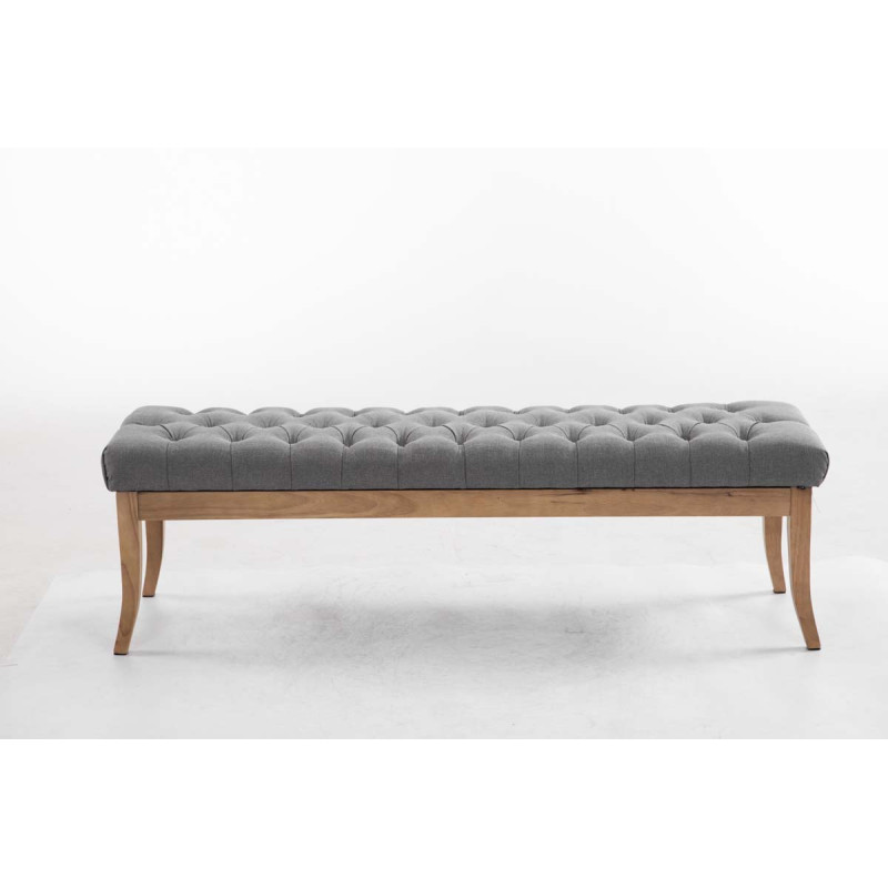 Banco Recibidor Ramses En Tela & Madera Clara Gris,150 cm
