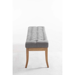 Banco Recibidor Ramses En Tela & Madera Clara Gris,150 cm