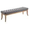 Banco Recibidor Ramses En Tela & Madera Clara Gris,150 cm