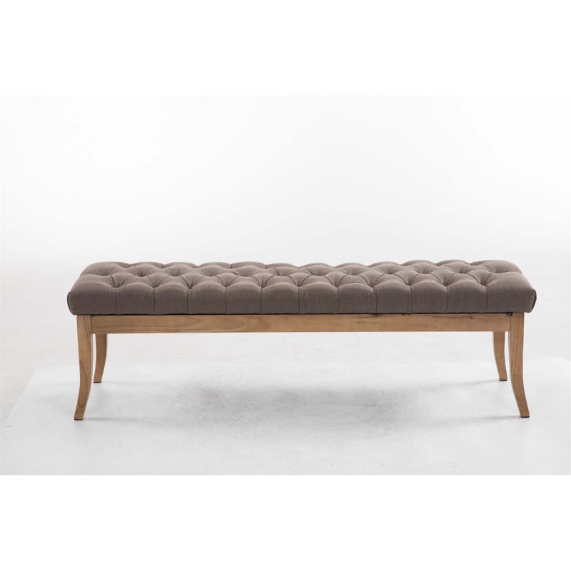 Banco Recibidor Ramses En Tela & Madera Clara Gris topo,150 cm