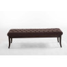 Taburete Recibidor Ramses En Tela & Madera Oscura Marrón,150 cm