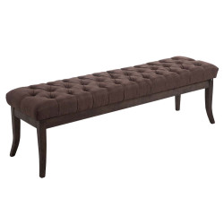 Taburete Recibidor Ramses En Tela & Madera Oscura Marrón,150 cm
