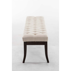Taburete Recibidor Ramses En Tela & Madera Oscura Crema,150 cm