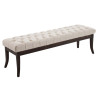 Taburete Recibidor Ramses En Tela & Madera Oscura Crema,150 cm