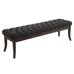 Taburete Recibidor Ramses En Tela & Madera Oscura Gris oscuro,150 cm