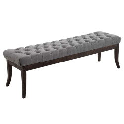 Taburete Recibidor Ramses En Tela & Madera Oscura Gris,150 cm