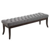 Taburete Recibidor Ramses En Tela & Madera Oscura Gris,150 cm