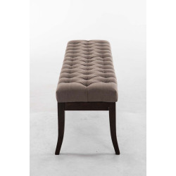 Taburete Recibidor Ramses En Tela & Madera Oscura Gris topo,150 cm
