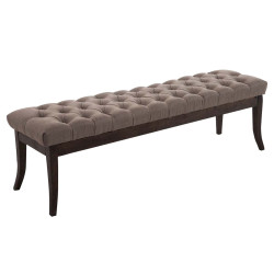 Taburete Recibidor Ramses En Tela & Madera Oscura Gris topo,150 cm