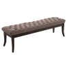Taburete Recibidor Ramses En Tela & Madera Oscura Gris topo,150 cm