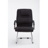 Silla Cantiléver XXL Attila Tapizada en Tela Negro