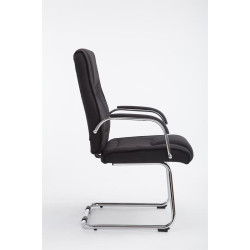 Silla Cantiléver XXL Attila Tapizada en Tela Negro