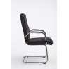 Silla Cantiléver XXL Attila Tapizada en Tela Negro