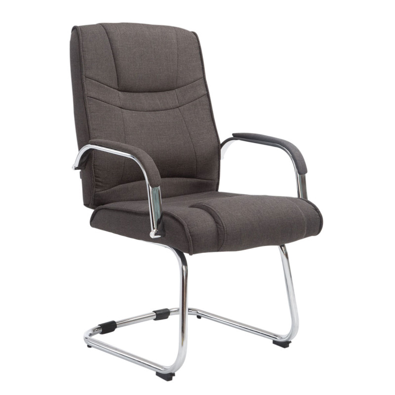 Silla Cantiléver XXL Attila Tapizada en Tela Gris oscuro