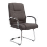 Silla Cantiléver XXL Attila Tapizada en Tela Gris oscuro