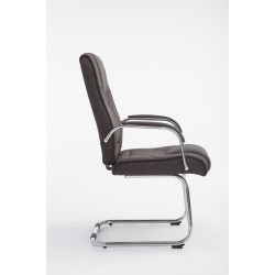Silla Cantiléver XXL Attila Tapizada en Tela Gris oscuro