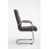 Silla Cantiléver XXL Attila Tapizada en Tela Gris oscuro