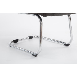 Silla Cantiléver XXL Attila Tapizada en Tela Gris oscuro