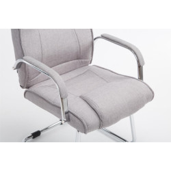 Silla Cantiléver XXL Attila Tapizada en Tela Gris