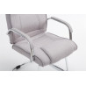 Silla Cantiléver XXL Attila Tapizada en Tela Gris