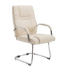 Silla Cantiléver XXL Attila Tapizada en Tela Crema