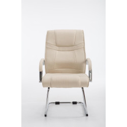 Silla Cantiléver XXL Attila Tapizada en Tela Crema