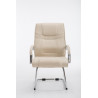 Silla Cantiléver XXL Attila Tapizada en Tela Crema