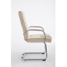 Silla Cantiléver XXL Attila Tapizada en Tela Crema
