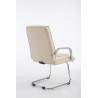 Silla Cantiléver XXL Attila Tapizada en Tela Crema