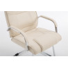 Silla Cantiléver XXL Attila Tapizada en Tela Crema